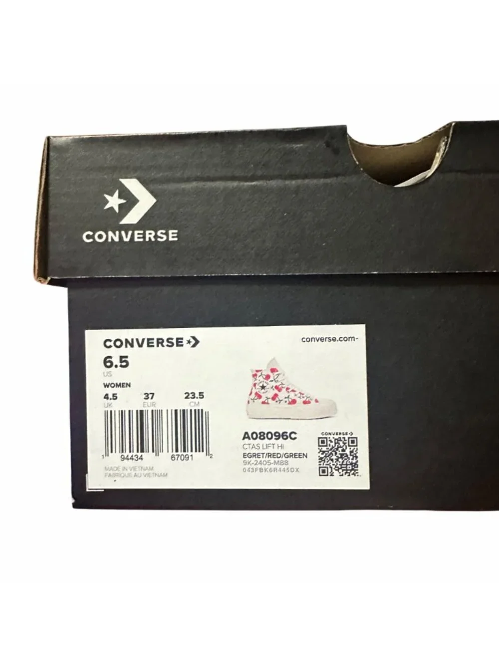 ⭐Converse Ctas Lift Platform Cherries 6.5 Womens Shoes Egret Red Sneaker A08096C